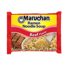 Maruchan 24pk Ramen Beef, Instant Ramen Noodles, Ready to Eat Meals, 3 Oz Packets