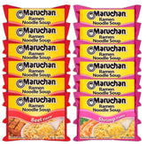 Maruchan Ramen Instant Noodle Soup Variety, 2 Flavors - 6 Packs Beef & 6 Packs Shrimp, 3 Ounce Single Servings