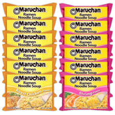 Maruchan Ramen Instant Noodle Soup Variety, 2 Flavors - 6 Packs Roast Chicken & 6 Packs Shrimp, 3 Ounce Single Servings