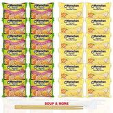 Maruchan Ramen Instant Noodle Soup Variety, 2 Flavors - 12 Packs Lime Chili Shrimp & 12 Creamy Chicken