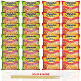 Maruchan Ramen Instant Noodle Soup Variety, 2 Flavors - 12 Packs Lime Chili Shrimp & 12 Packs Beef