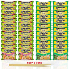 Maruchan Ramen Instant Noodle Soup - 2 Flavors - 24 Packs Lime Chili Shrimp & 24 Packs Chili