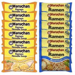 Maruchan Ramen Instant Noodle Soup Variety, 2 Flavors - 6 Packs Roast Chicken & 6 Packs Soy Sauce, 3 Ounce Single Servings