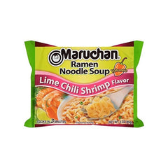 Maruchan Ramen Instant Noodle Soup - 2 Flavors - 24 Packs Lime Chili Shrimp & 24 Packs Beef