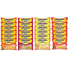 Maruchan Ramen Instant Noodle Soup Mix 24 Packs, 4 Flavors - 6 Beef, 6 Roast Chicken , 6 Roast Beef, 6 Chicken