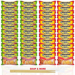 Maruchan Ramen Instant Noodle Soup - 2 Flavors - 24 Packs Lime Chili Shrimp & 24 Packs Beef