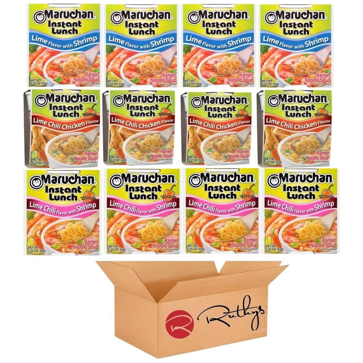 Maruchan Ramen Noodle Cup Soup Instant Lunch 12 Count - Assorted Flavors
