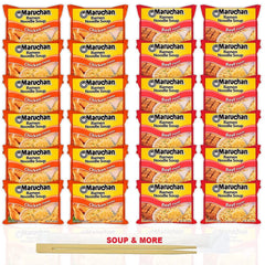 Maruchan Ramen Instant Noodle Soup Variety, 2 Flavors - 12 Packs Chicken & 12 Packs Beef