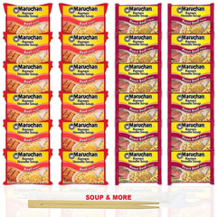 Maruchan Ramen Instant Noodle Soup Variety, 2 Flavors - 12 Packs Beef & 12 Packs Roast Beef