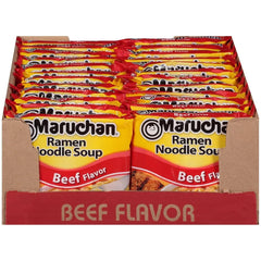 Maruchan 24pk Ramen Beef, Instant Ramen Noodles, Ready to Eat Meals, 3 Oz Packets