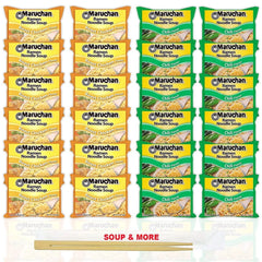 Maruchan Ramen Instant Noodle Soup Variety, 2 Flavors - 12 Packs Roast Chicken & 12 Packs Chili