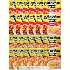 Maruchan Ramen Instant Cup Noodles 24 Count - 12 Beef & 12 Lime Chili Chicken