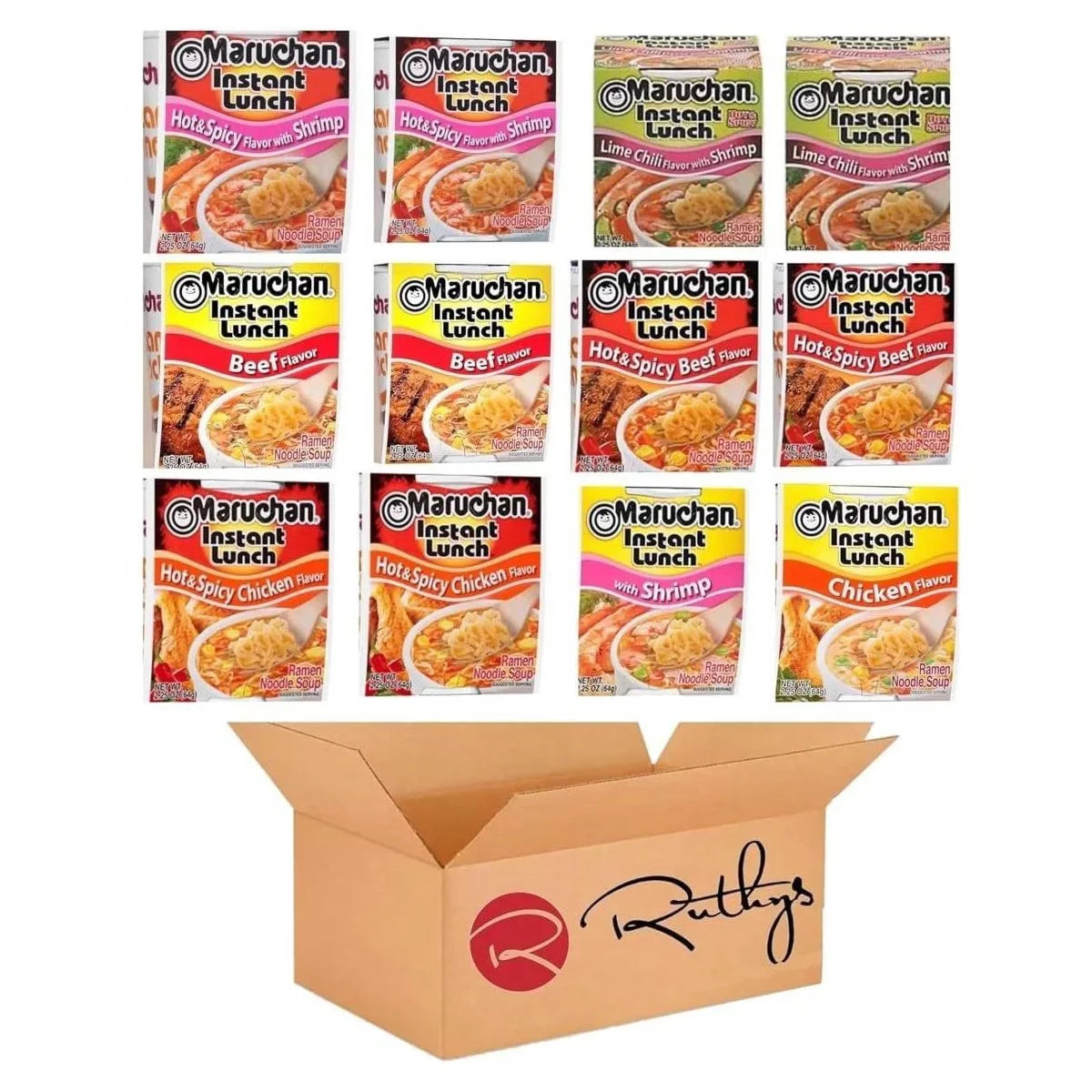 Maruchan Ramen Noodle Cup Soup Instant Variety 12 Count - Assorted Flavors Mix 7