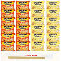 Maruchan Ramen Instant Noodle Soup Variety, 2 Flavors - 12 Packs Chicken & 12 Packs Creamy Chicken