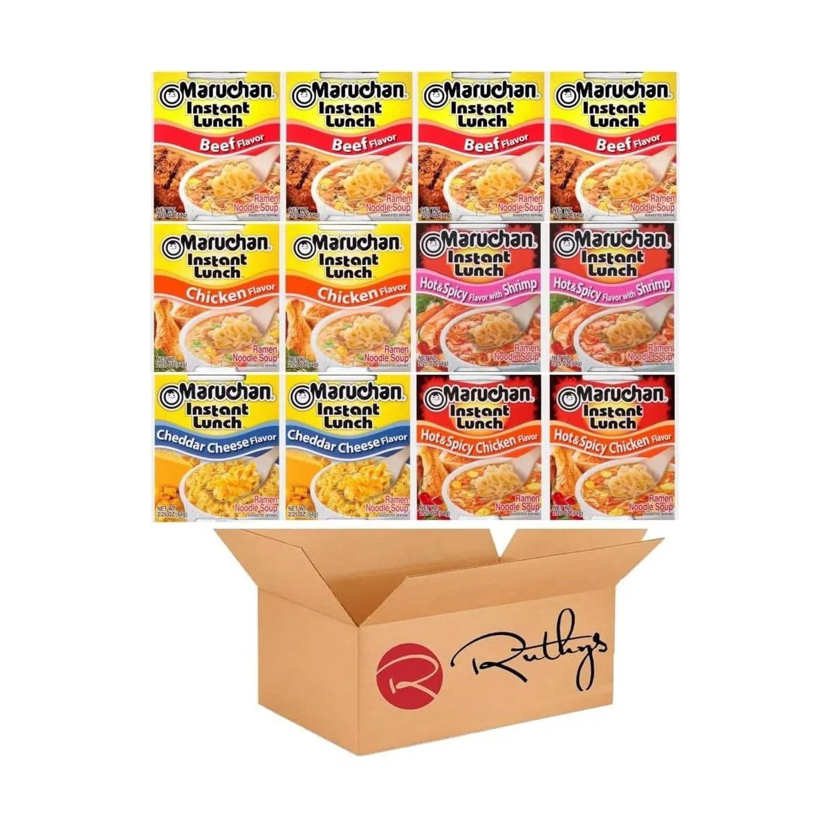 Maruchan Ramen Noodle Cup Soup Instant Variety 12 Count - Assorted Flavors Mix 6