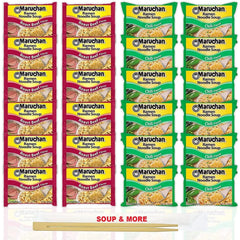 Maruchan Ramen Instant Noodle Soup Variety, 2 Flavors - 12 Packs Roast Beef & 12 Packs Chili