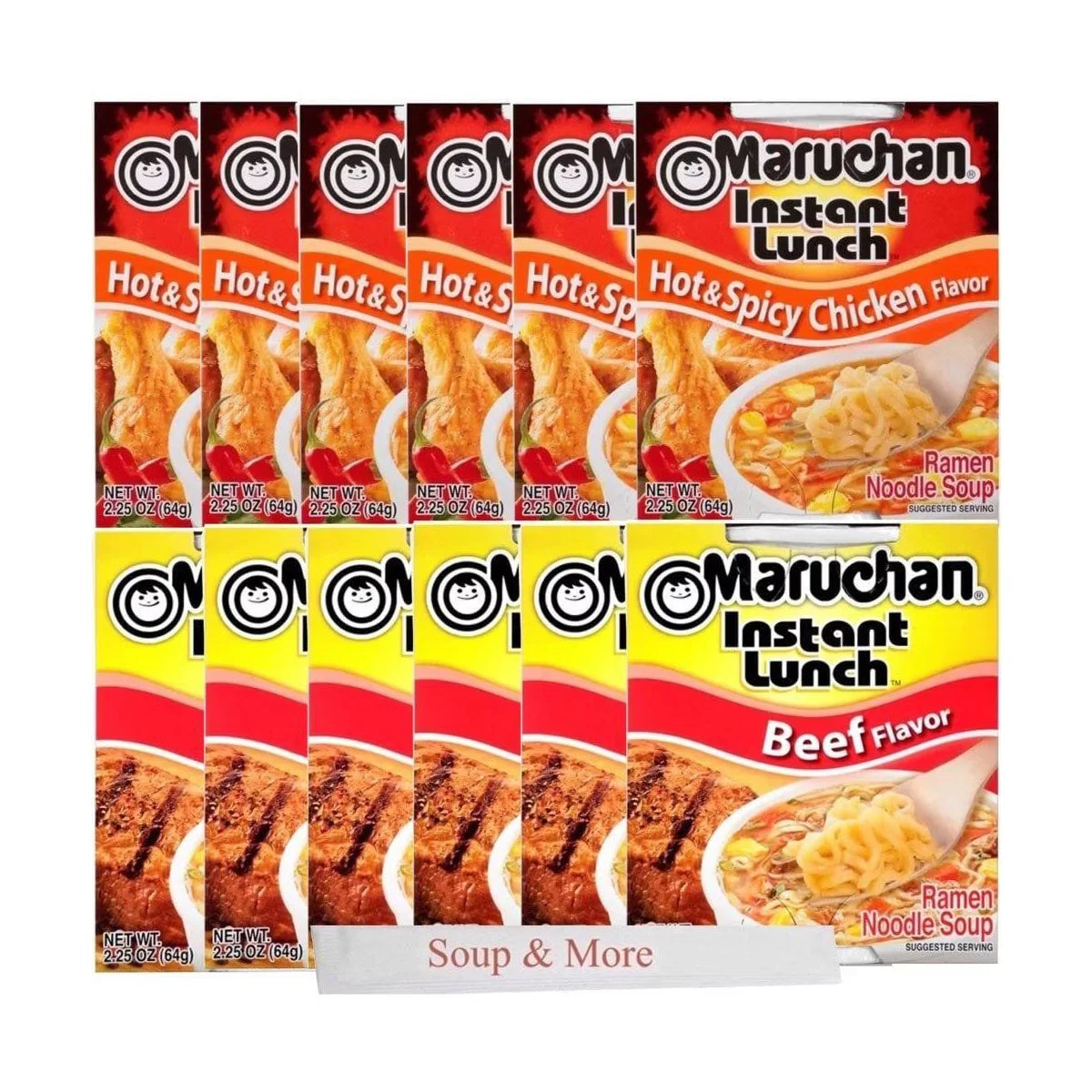 Maruchan Ramen Instant Cup Noodles 12 Count - 6 Chicken & 6 Hot & Spicy Chicken