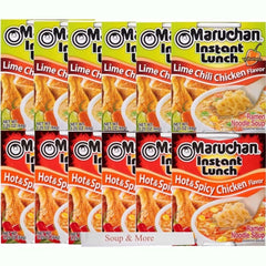 Maruchan Ramen Instant Cup Noodles 12 Count - 6 Lime Chili Chicken & 6 Hot & Spicy Chicken