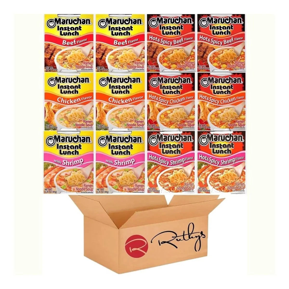 Maruchan Ramen Noodle Cup Soup Instant Lunch 12 Count - Assorted Flavors