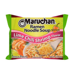 Maruchan 24pk Lime Chili Shrimp, Instant Ramen Noodles, Ready to Eat Meals, 3 Oz Packets