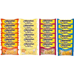 Maruchan Ramen Instant Noodle Soup 24 Packs, 4 Flavors - 6 Pack Roast Beef, 6 Pack Soy Sauce, 6 Chicken , 6 Creamy Chicken