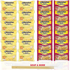 Maruchan Ramen Instant Noodle Soup Variety, 2 Flavors - 12 Packs Creamy Chicken & 12 Packs Roast Beef