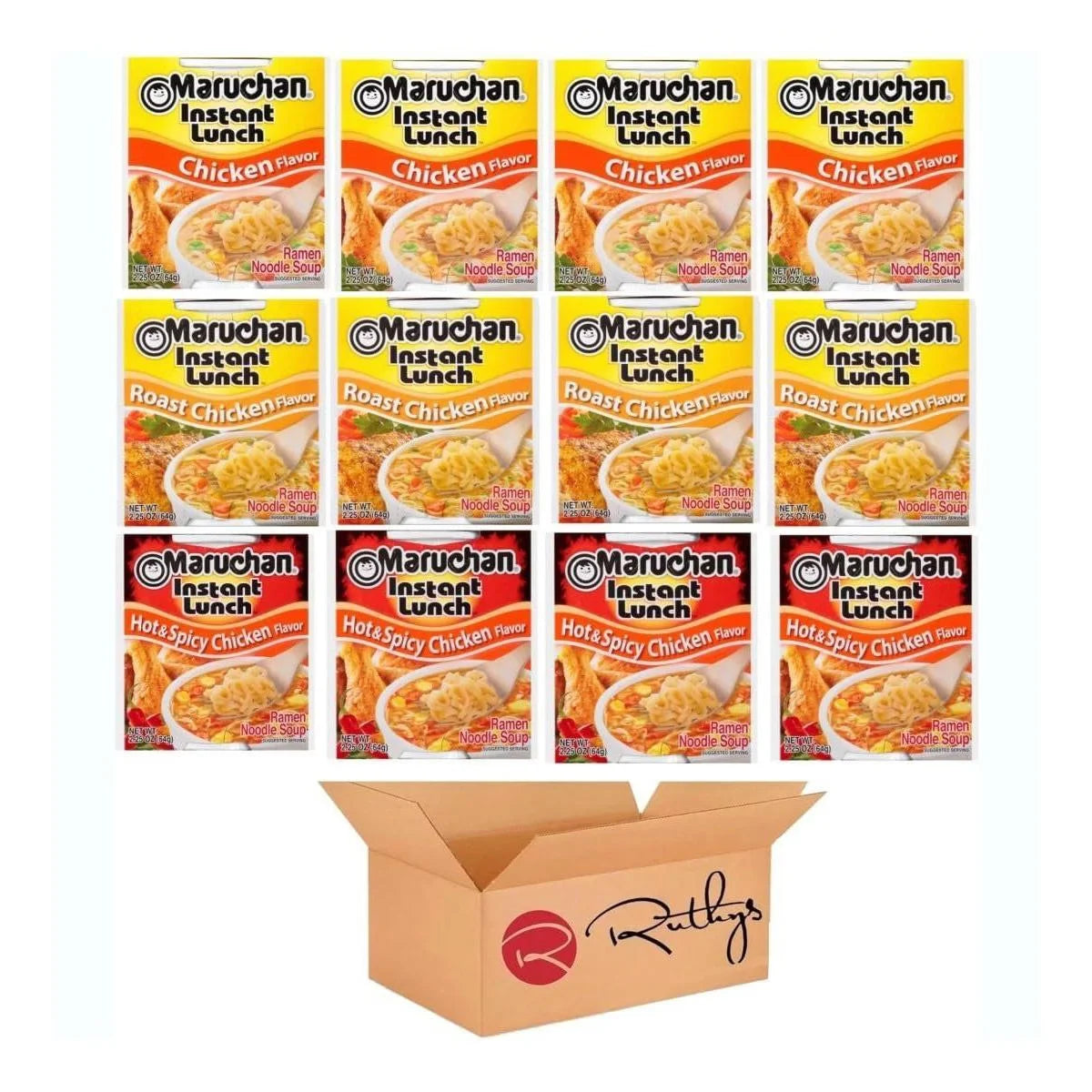 Maruchan Ramen Noodle Cup Soup Instant Variety 12 Count - Assorted Flavors Mix 9