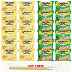 Maruchan Ramen Instant Noodle Soup Variety, 2 Flavors - 12 Packs Creamy Chicken & 12 Packs Chili
